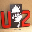 u2-grupo-musica-rock-vintage-culto-coleccion-vinilo-discos.jpg U2, logo, poster, sign, signboard, rock music group with silhouette of Bono