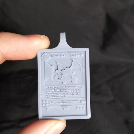 3D Printed Pokemon Card Pendant/earrings/Keychain - Charizard 3D File  for Cults