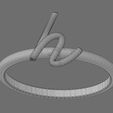 wf1.jpg H letter initial 3d lowercase wire stacker ring