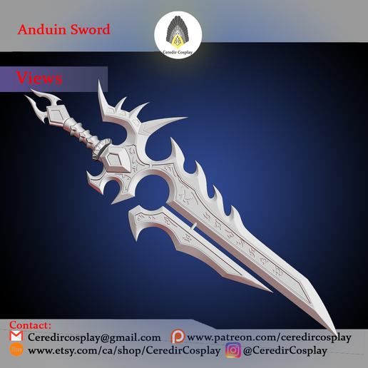Anduin Sword/warcraft sword digital download