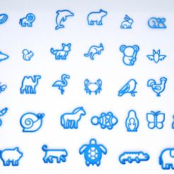 Animals Cookie Cutters.jpg Descargar archivo gratis Cortadores de galletas de animales con máscara MegaPack • Objeto para imprimir en 3D, CUBICALIA