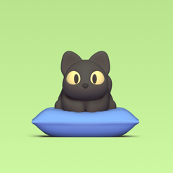 Cod2262-Cat-on-the-Pillow-1.png 3D-Datei Katze auf dem Kopfkissen・3D-druckbare Vorlage zum herunterladen, Usagipan3DStudios