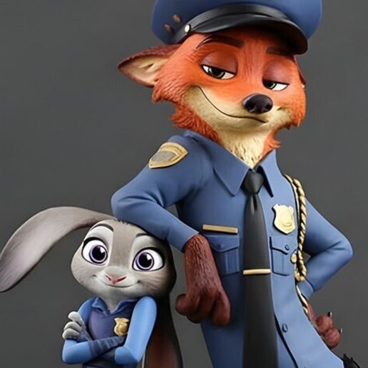 🚓 Zootopia 2 Diorama 3D (Premium Quality) - Judy & Nick Cops STL