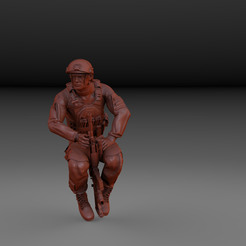 sol.176.png STL file MODERN SOLDIER SEATED CREW HUMMER・3D print design to download