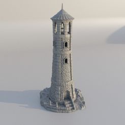Medieval-LightHouse-1.jpg Файл 3D Средневековый маяк 28 MM Настольная игра Terrain・Модель для печати в 3D скачать