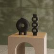 5.jpg Jarrones circulares apilados - Decoración moderna para el hogar, Imprimible en 3D