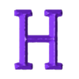 H.stl Elegant Chiseled Font Alphabet and Numbers (40 3d models)