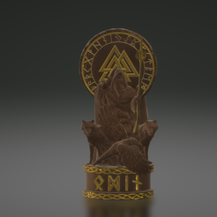 Image-1.png STL file Odin Norse God Idol Totem Statue・3D printing design to download