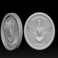 A14.jpg Holy Spirit Pendant - Coin - Espirito Santo 3D print model