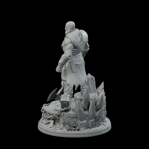 🪓 Kratos Leviathan Axe Statue STL - Printable Statue・ 3D File for 3D ...