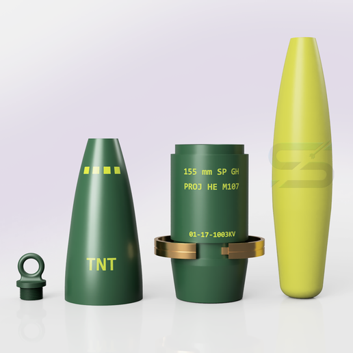 🧨 United States 155mm M107 Artillery Shell・Free STL File for 3D ...