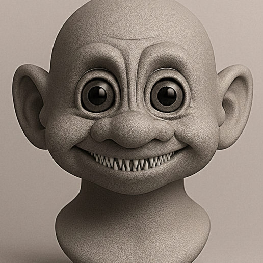 Vintage Troll Doll Head 3D Model