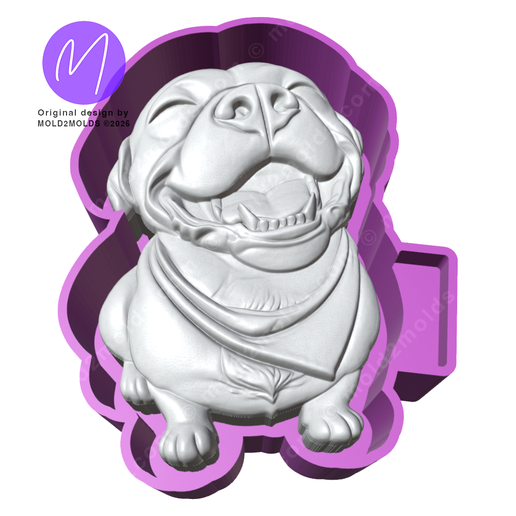 3D Happy Pit Bull with Bandana Freshie STL Mold Housing