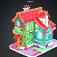 58318-POLY.jpg MAISON 5 HOUSE HOME CHILD CHILDREN'S PRESCHOOL TOY 3D MODEL KIDS TOWN KID Cartoon Building 5