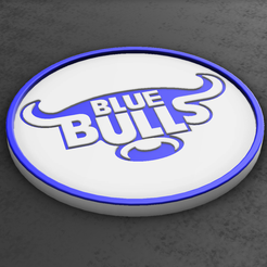 Bulls-coaster-layered-1.png Free STL file SOUTH AFRICAN RUGBY - BULLS - COASTER - LAYERED FOR COLOUR CHANGES・Object to download and to 3D print