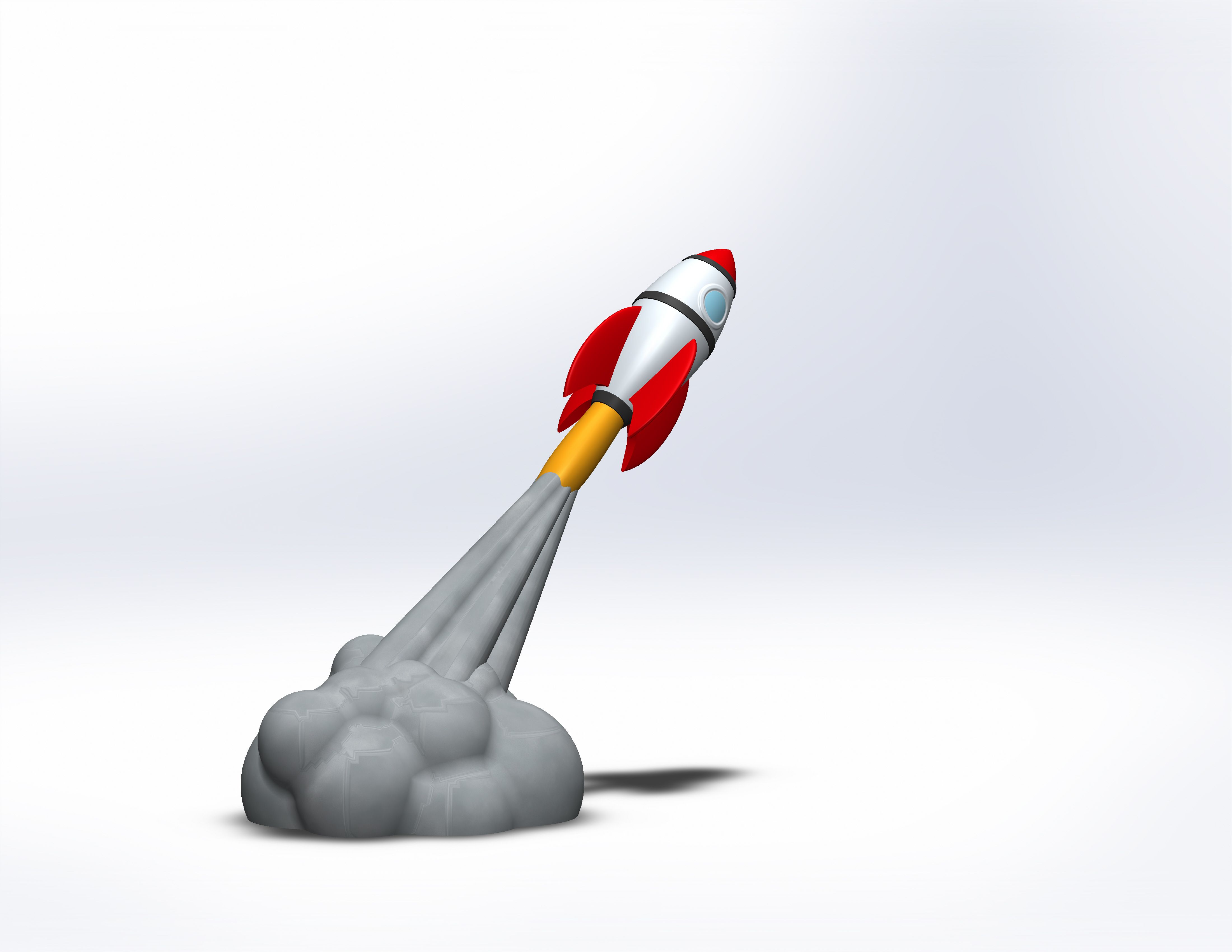 Download STL file Rocket and smoke • 3D printable object ・ Cults