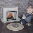 DSC_3590.jpg Miniature Fireplace in 1/12 scale - modern dollhouse furniture. Fireplace for BJD dolls.