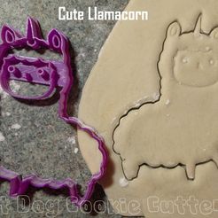cute llamacorn.JPG STL-Datei Llamacorn Cookie Cutter・Design zum Herunterladen und 3D-Drucken
