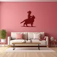 4.webp Kid Riding a Cat Wall Art