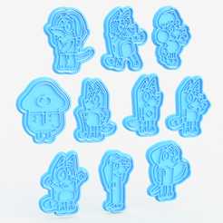 Screenshot_1.png Файл 3D Hey duggee / bluey cartoon cookie cutter set of 10・3D-печать дизайна для загрузки