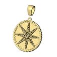 Cluster-Star-8point-Notched-pattern-coin-pendant-05.jpg Pendant diamond 8 point star coin with bail 3D print model