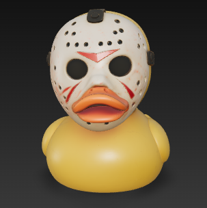 jason duckling, rubber ducky, halloween duck - 3D model önizlemesi