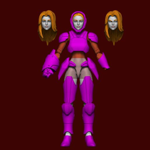 eve armor and heads - 3D model önizlemesi