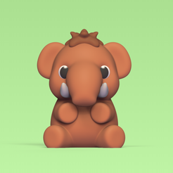 Cod1830-Sitting-Mammoth-1.png Fichier 3D Mammouth assis・Plan pour impression 3D à télécharger