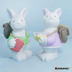 Book-Lover-Bunnies_Render.jpg 3D-Datei Buchliebhaber-Häschen・3D-druckbares Design zum Herunterladen