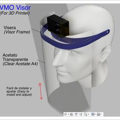 VMO Visor.jpg Бесплатный STL файл VMO Visor - 3D-PRINTED PROTECTIVE - Coronavirus COVID-19・Дизайн для загрузки и 3D-печати