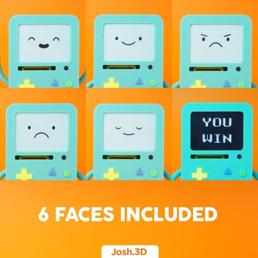 BMO faces.jpg 3D file BMO - with show accurate internal parts!・3D print model to download, Josh3Dshop