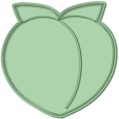 Durazno_e.png Archivo STL Emoji durazno 90mm cookie cutter・Plan de impresión en 3D para descargar