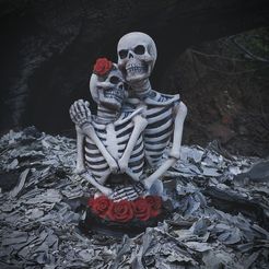 AirBrush_20220918193012.jpg STL file Til Death Do Us Part, Skeleton Couple Statue, Halloween Decorations, Skeleton Valentine・Design to download and 3D print