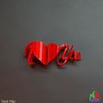 1.jpg Archivo STL Texto Flip: I <3 You - Bitch・Modelo imprimible en 3D para descargar