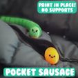 1.jpg STL file POCKET SAUSAGE, PRINT IN PLACE, ARTICULATED SAUSAGE・3D printable design to download
