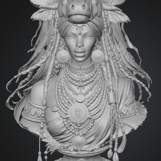 Orixá Iansã (Oyá) Bust - Afro-Brazilian Spiritual Sculpture