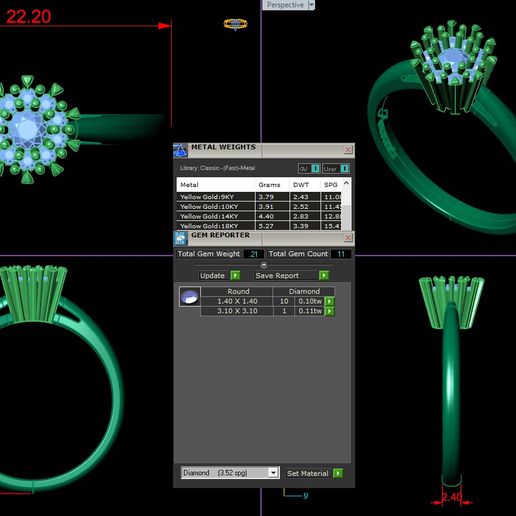 Machu Picchu Engagement Ring 3D model