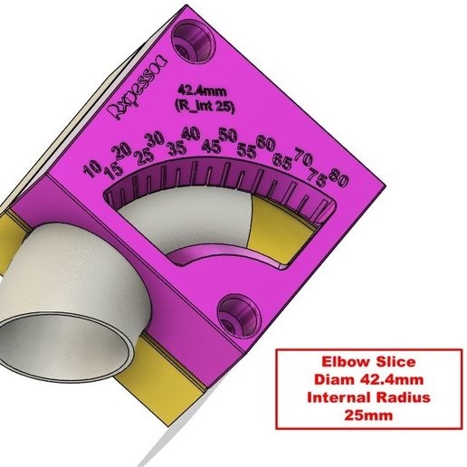 Elbow Cut  (D42.4mm Rint25) 3D model