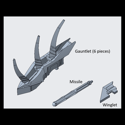 ) Gauntlet (6 pieces 7 Winglet 4 Ao DB {a = Archivo OBJ Piezas de repuesto de Cybertron Megatron (Transformers)・Idea de impresión 3D para descargar, Cybertronian_Re-engineering