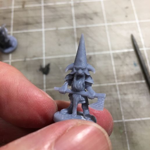 Photo May 07, 10 03 05 PM.jpg Gnome with Axe, Fantasy Tabletop RPG Miniature or Garden Gnome Statue