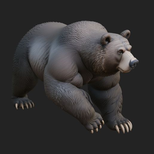 Brown Bear Statue Design 2 - 3D Print Model