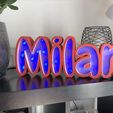 milan.jpg LED LAMP WITH NAME - Milan - First name lamp
