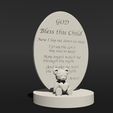 Shapr-Image-2023-08-03-124859.png God bless this Child, Love Teddy Bear, comforting gift, Baptism, Christening,  religious event, nursery plaque, baby sleep well prayer