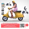 Patreon members receive a minimum of 9 free figures Monthly Patreon.com/3DPminiatures N1 motor rider Woman on the Vespa