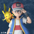 Closeup.png Ash - Satoshi and Pikachu - Pokemon Journeys Figure