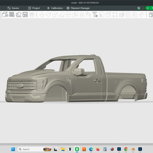 2023 FORD F-150 SUPERCHARGED COYOTE pickup truck model, 1/24 scale, can scale to size needed, resin or fdm 3d print, stl file