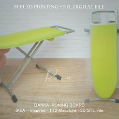 DANKA-IRONING-BOARD-Miniature.jpg MINIATURE IKEA-Inspired Danka Ironing Board | Laundry Room Miniature Furniture Collection