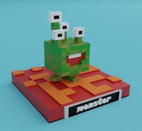 monstro-1.jpg Minecraft monster model | STL file for 3D printing