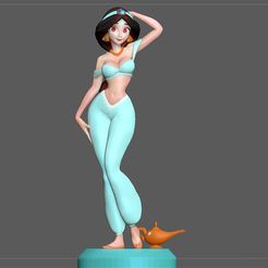 1.jpg STL file JASMINE PRINCESS SEXY STATUE ALADDIN DISNEY ANIME CHARACTER GIRL 3d print・3D printer model to download