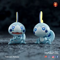 sobble-color-1-copy.jpg STL-Datei Sobble - 2 poses pre-supported Gen 8 starter・3D-druckbares Modell zum Herunterladen